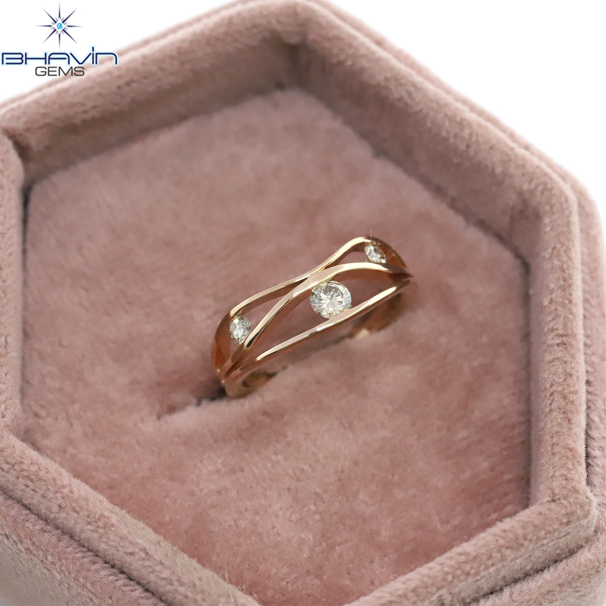 Trio Natural Diamond Criss-Cross Statement Ring