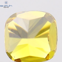 0.30 CT Cushion Shape Natural Diamond Enhanced Orange Color VS1 Clarity (3.44 MM)