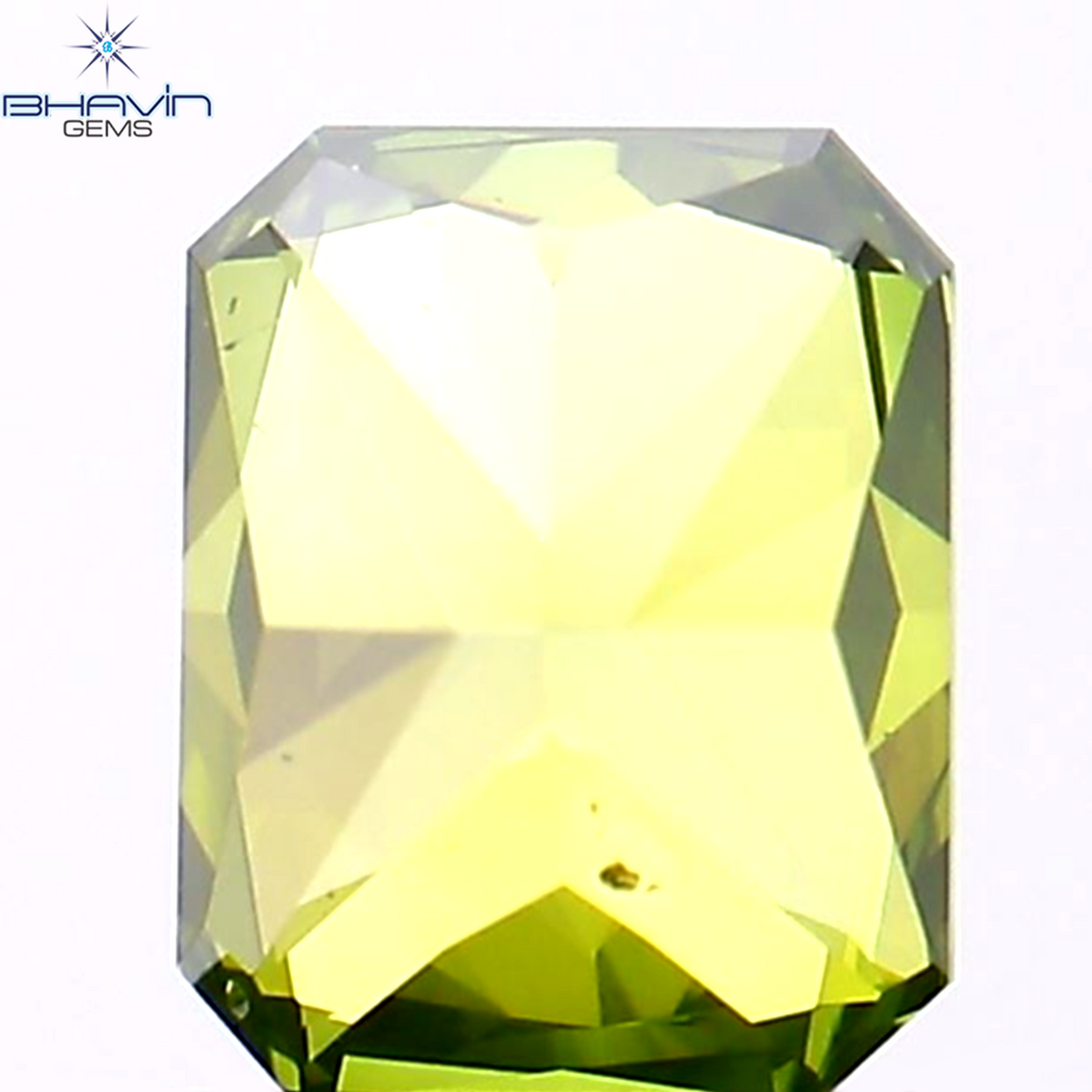 0.58 CT Natural Radiant Diamond Enhanced Green Color Clarity SI1 (5.26 MM)