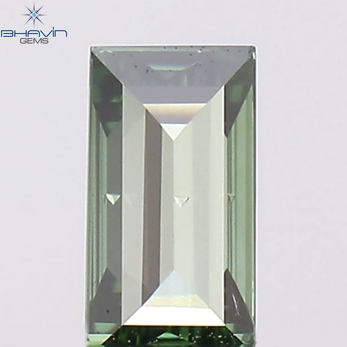 0.06 CT Natural Baguette Diamond Enhanced Green Color Clarity VS2 (3.23 MM)