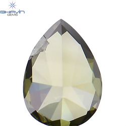 0.34 CT Pear Shape Natural Diamond Green Color VS2 Clarity (5.45 MM)