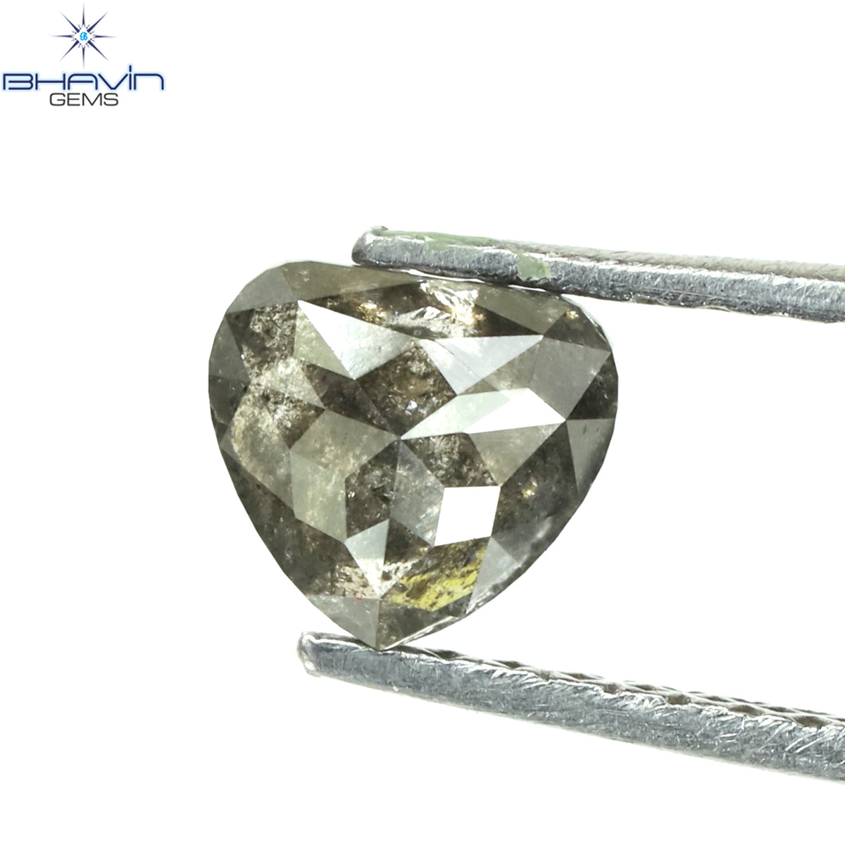 0.54 CT Natural Heart Diamond Salt And Pepper Color Clarity I3 (5.42 MM)
