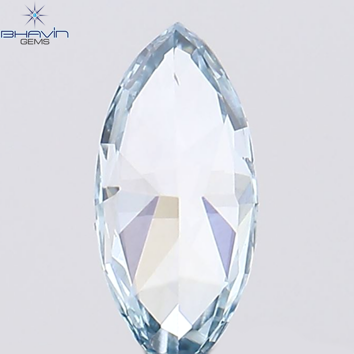 0.15 CT Natural Marquise Diamond Enhanced Intense Blue Color Clarity VS2 (5.38 MM)