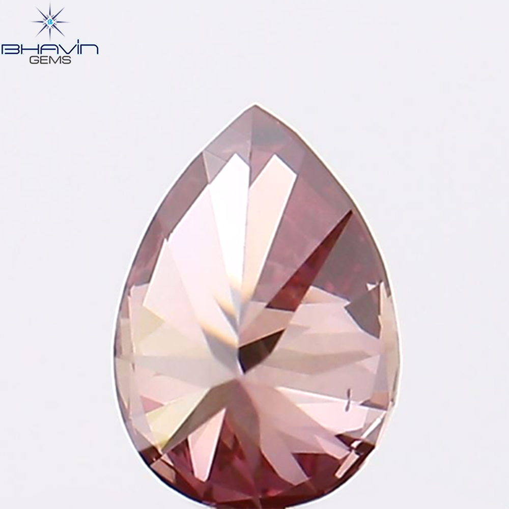 0.19 CT Pear Shape Natural Diamond Pink Color VS2 Clarity (4.46 MM)