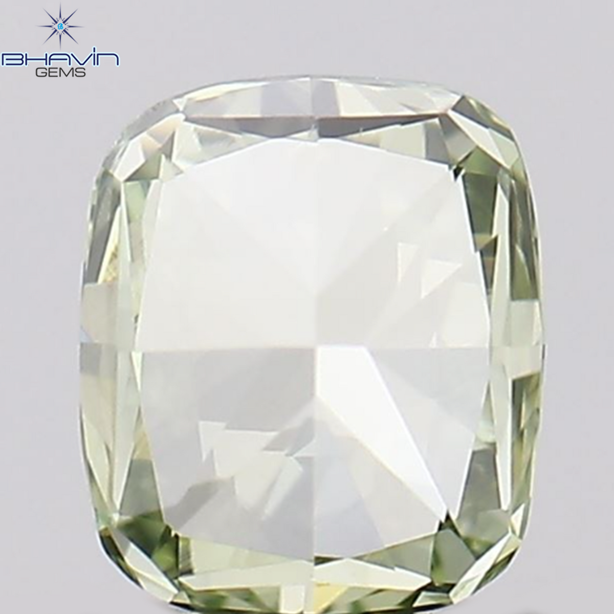 0.26 CT Natural Cushion Diamond Enhanced Green Color Clarity VS1 (4.00 MM)