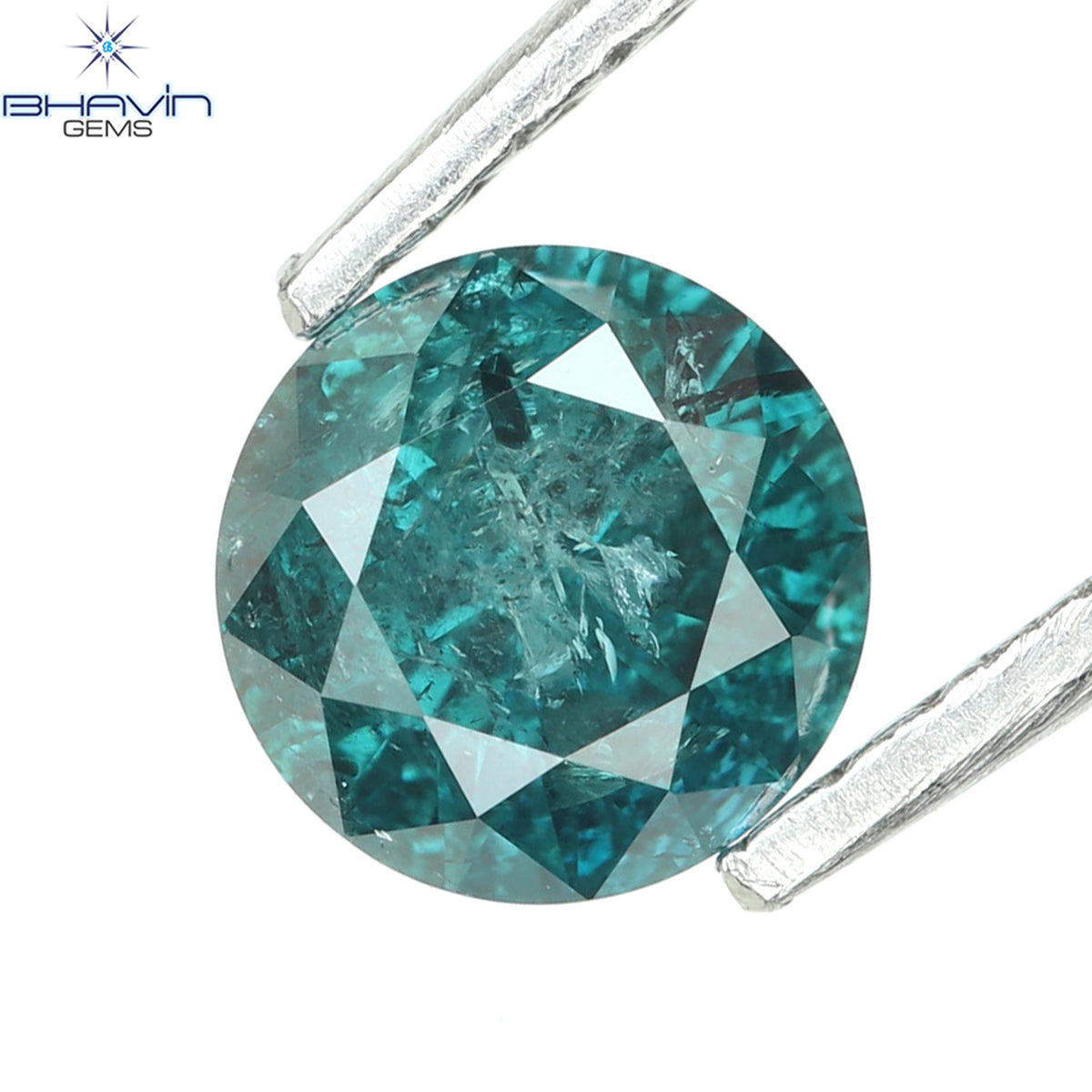 0.40 CT Natural Round Diamond Enhanced Blue Color Clarity I3 (4.67 MM)