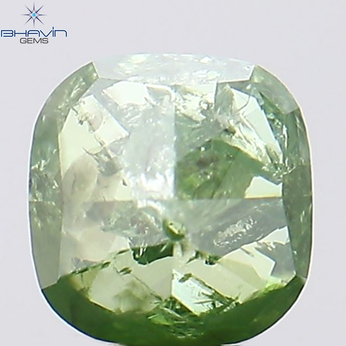 0.31 CT Natural Cushion Diamond Enhanced Green Color Clarity I3 (3.70 MM)