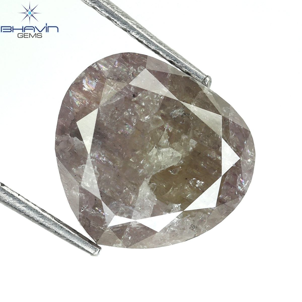 3.84 CT Natural Heart Diamond Pink Color Clarity I3 (9.63 MM)