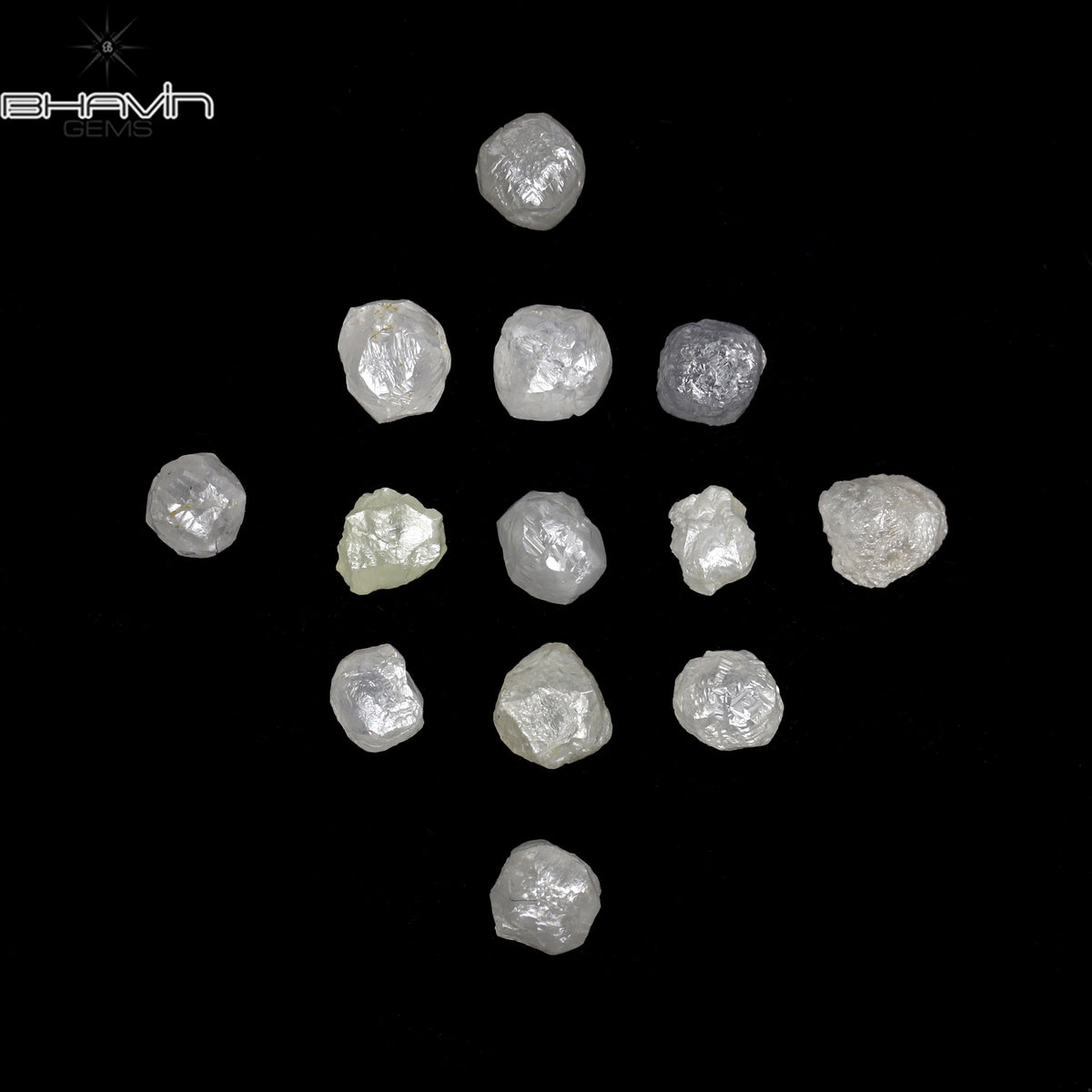 3.07 CT/16 Pcs Natural Rough Diamond White Color Clarity I3 (3.05 MM)