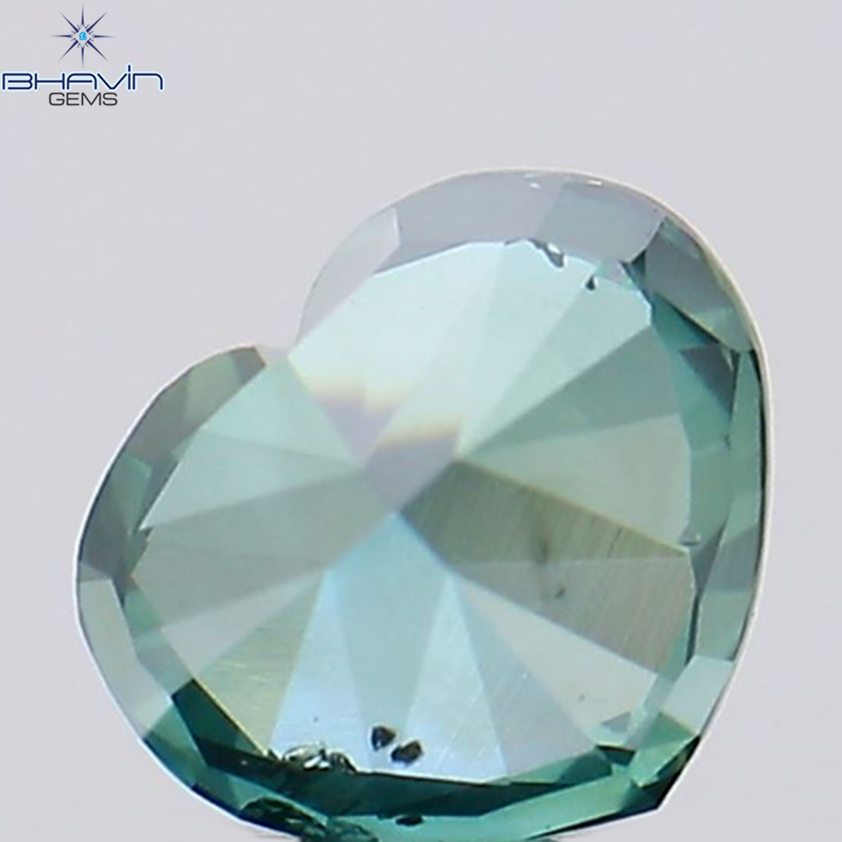0.30 CT ハート シェイプ ナチュラル ダイヤモンド ブルー カラー SI2 クラリティ (4.34 MM)