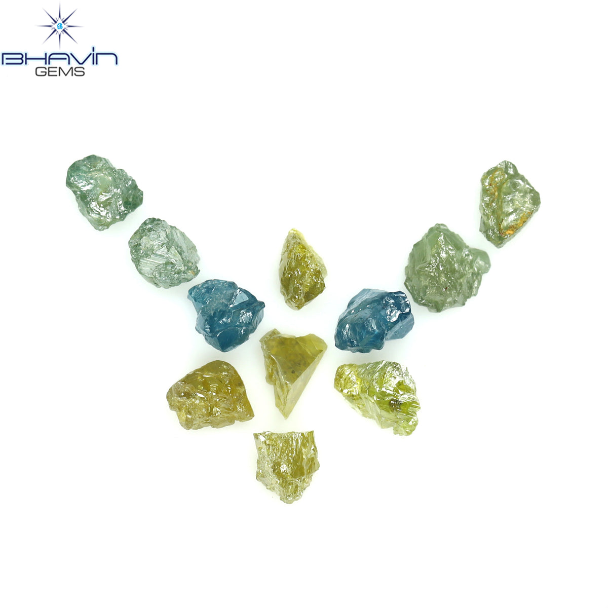 1.47 CT/11 Pcs Natural Rough Diamond Enhanced Mix Fancy Color Clarity I3 (4.30 MM)