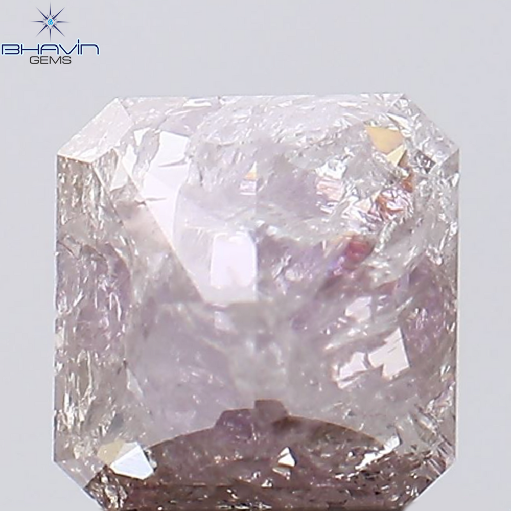 1.00 CT Radiant Shape Natural Diamond Pink Color I3 Clarity (5.75 MM)