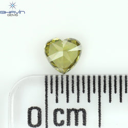 0.16 CT ハート シェイプ ナチュラル ダイヤモンド グリーン カラー VS1 クラリティ (3.55 MM)