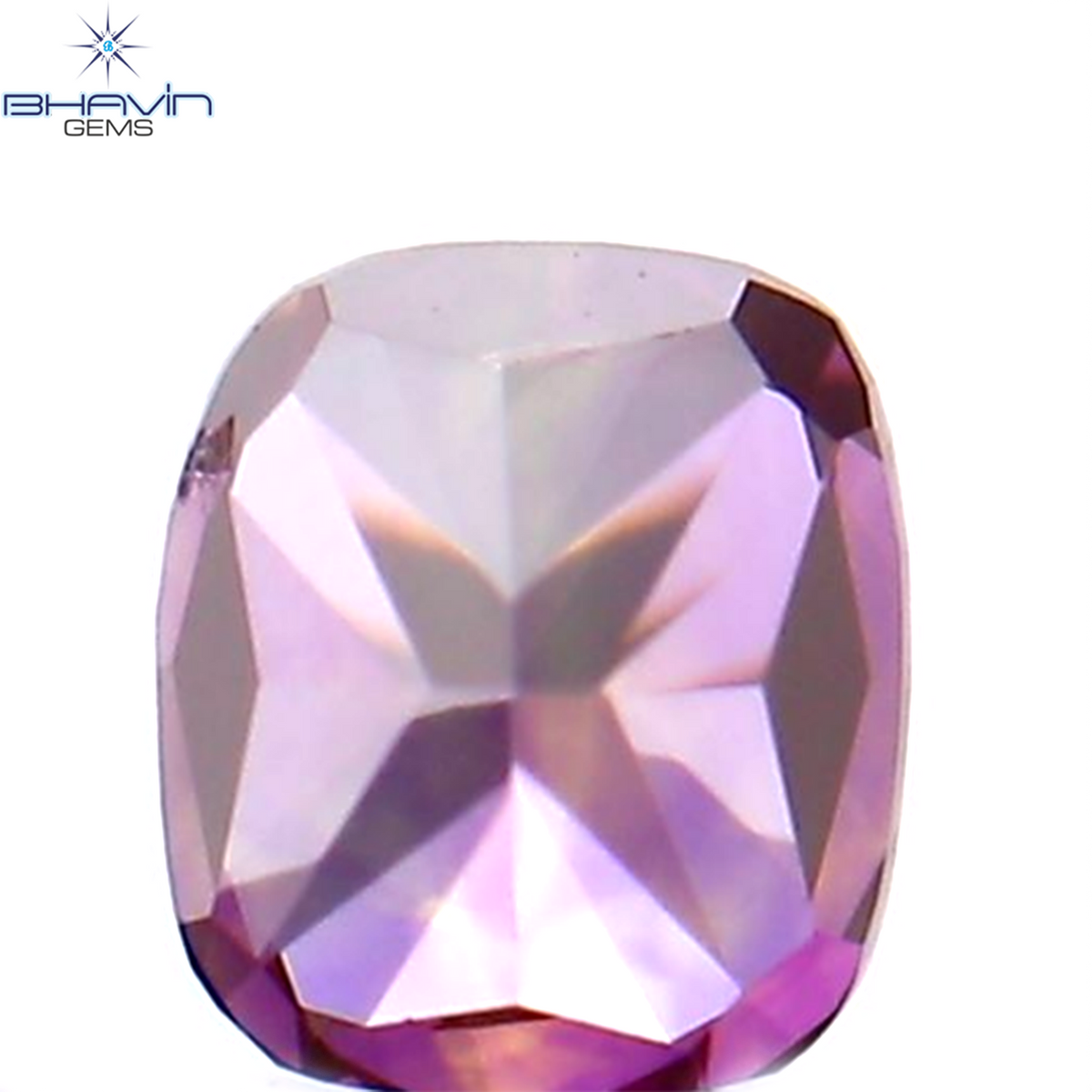 0.13 CT Natural Cushion Diamond Enhanced Pink Color Clarity SI1 (2.98 MM)