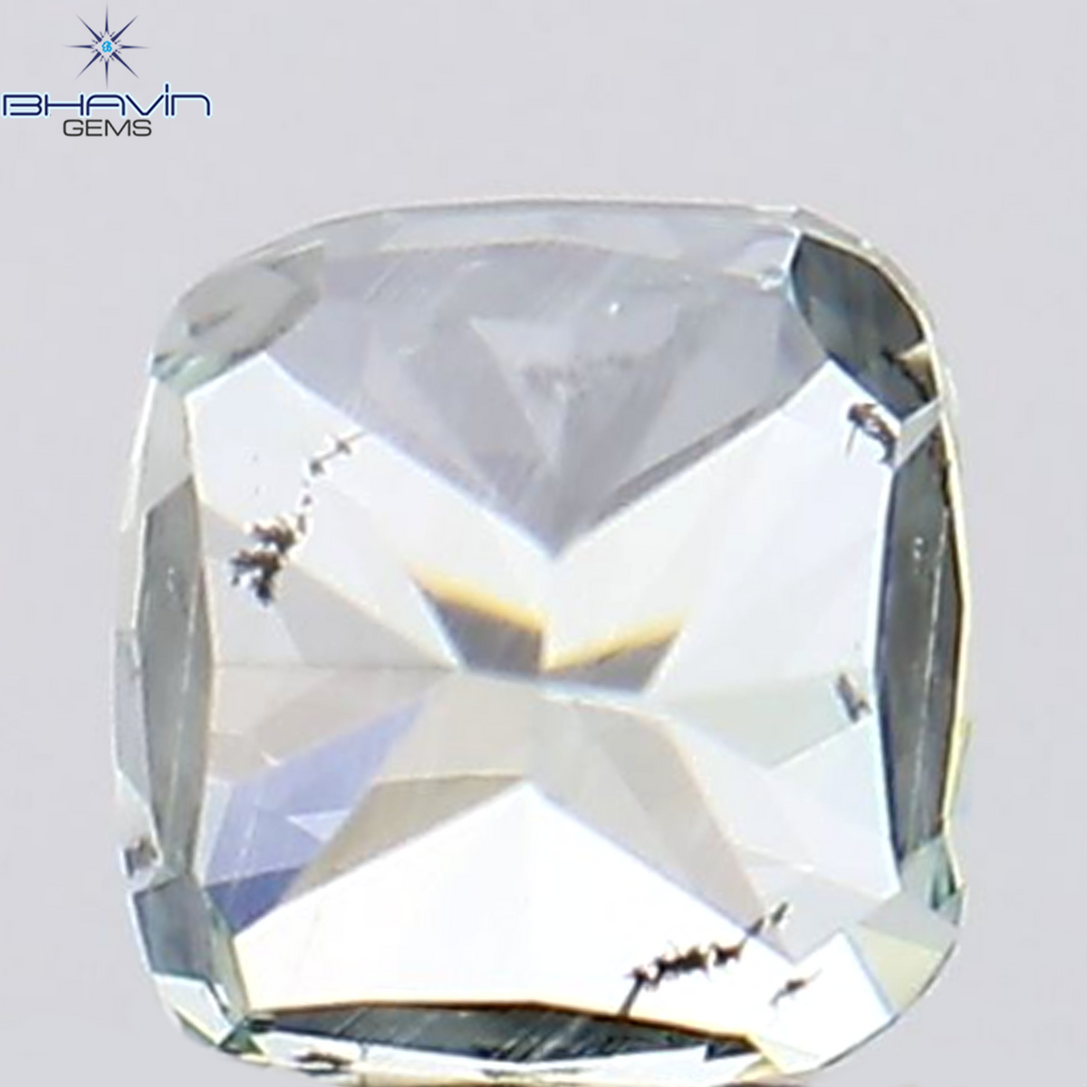 0.24 CT Natural Cushion Diamond Enhanced Bluish Green Color Clarity SI1 (3.18 MM)