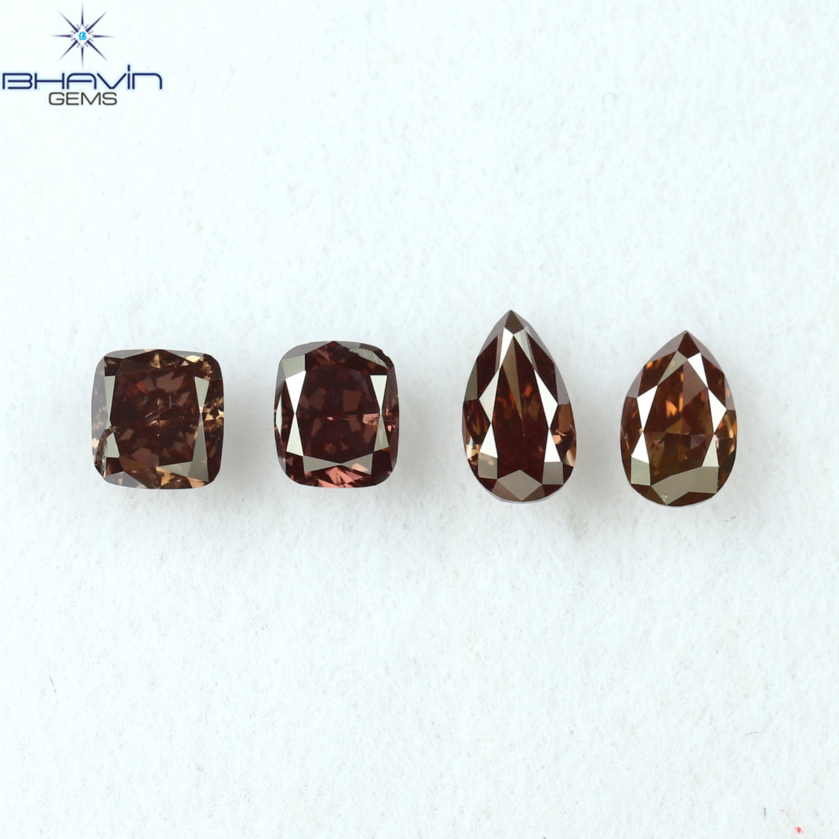 0.54 CT/4 Pcs Natural Mix Diamond Enhanced Pink Color Clarity SI1 (4.42 MM)