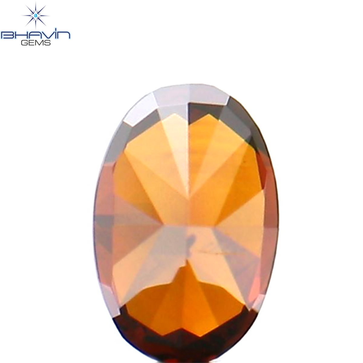 0.18 CT Natural Oval Diamond Enhanced Cognac Color Clarity SI1 (4.10 MM)