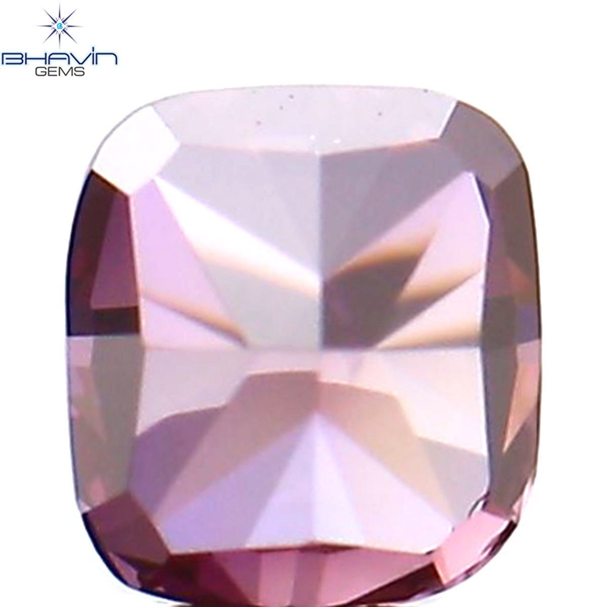 0.07 CT クッション シェイプ ナチュラル ルース ダイヤモンド 強化ピンク色 VS2 クラリティ (2.36 MM)