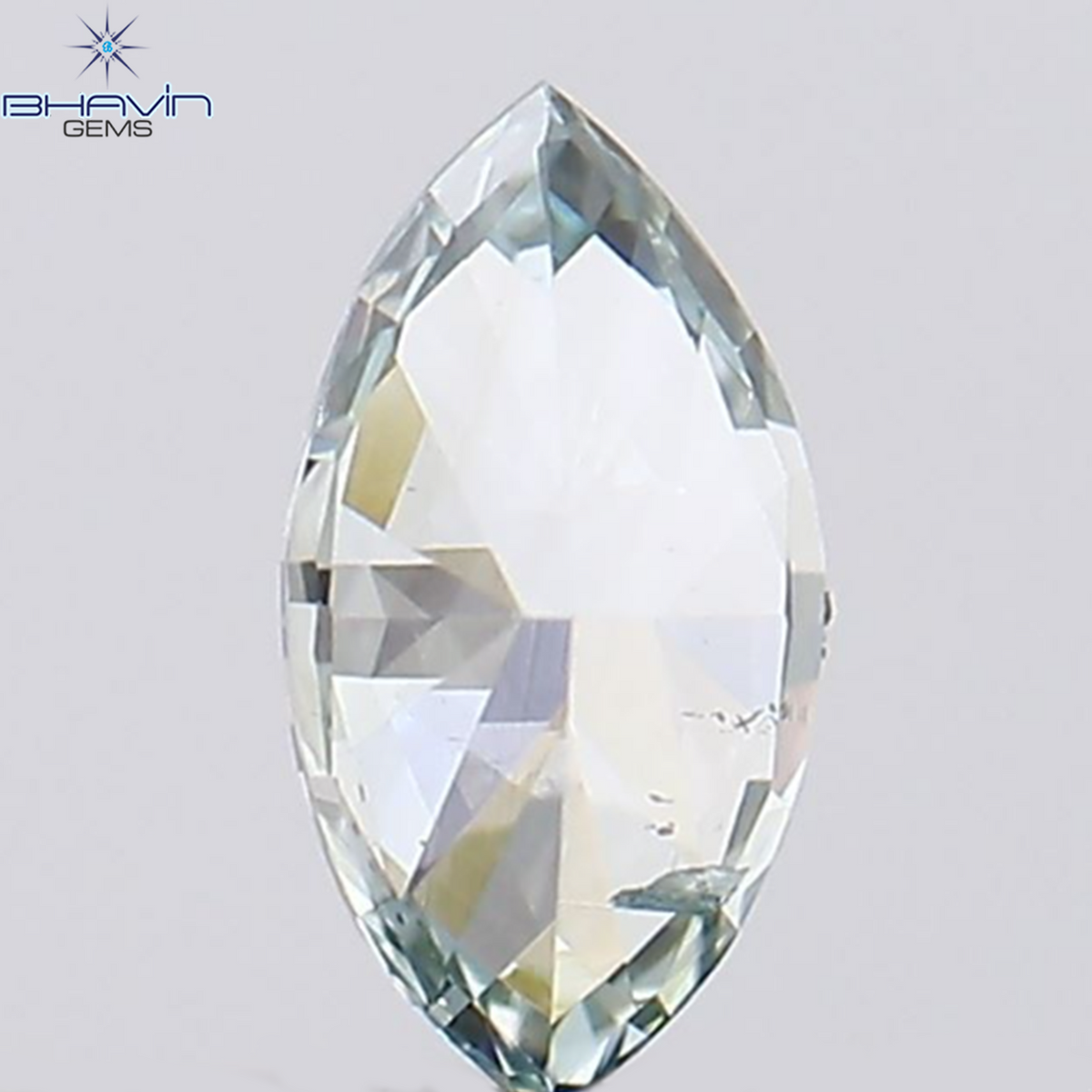 0.15 CT Natural Marquise Diamond Enhanced Bluish Green Color Clarity SI1 (4.48 MM)