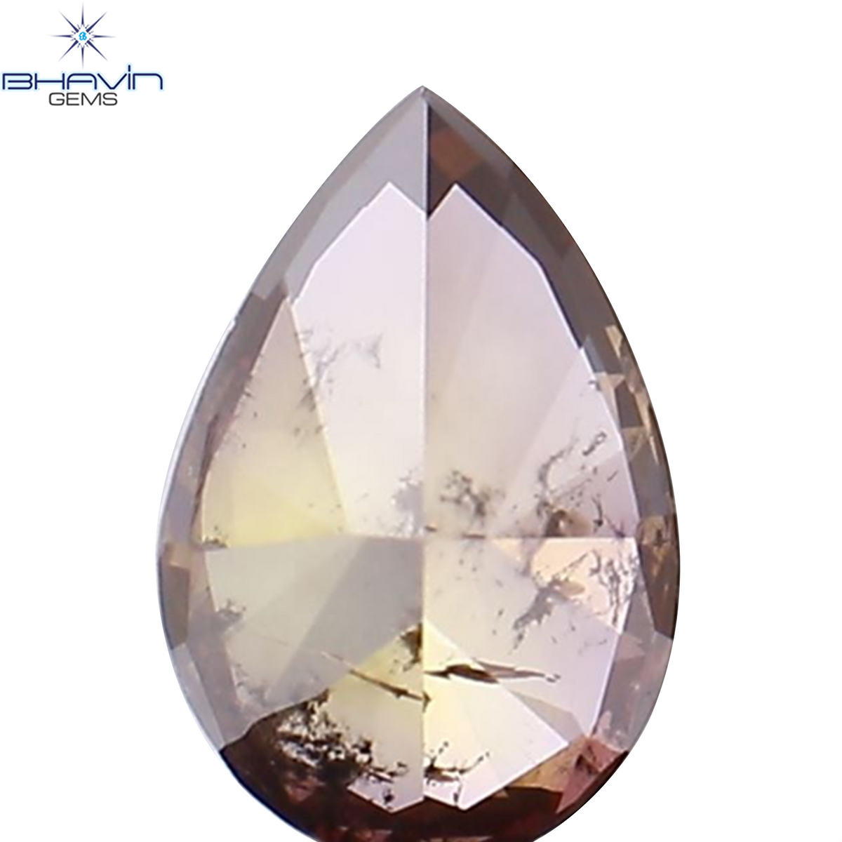 0.48 CT Natural Pear Diamond Enhanced Pink Color Clarity I2 (6.54 MM)