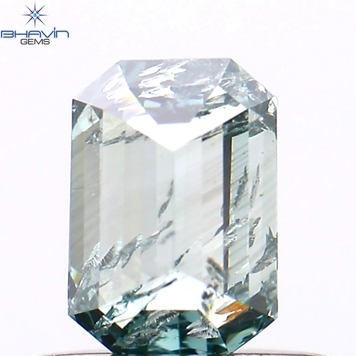 0.45 CT Natural Emerald Diamond Enhanced Blue Color Clarity I1 (5.07 MM)
