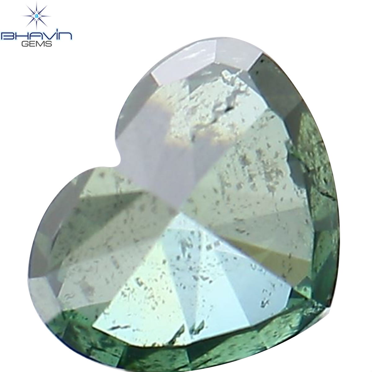 0.27 CT Natural Heart Diamond Enhanced Green Color Clarity I1 (4.12 MM)