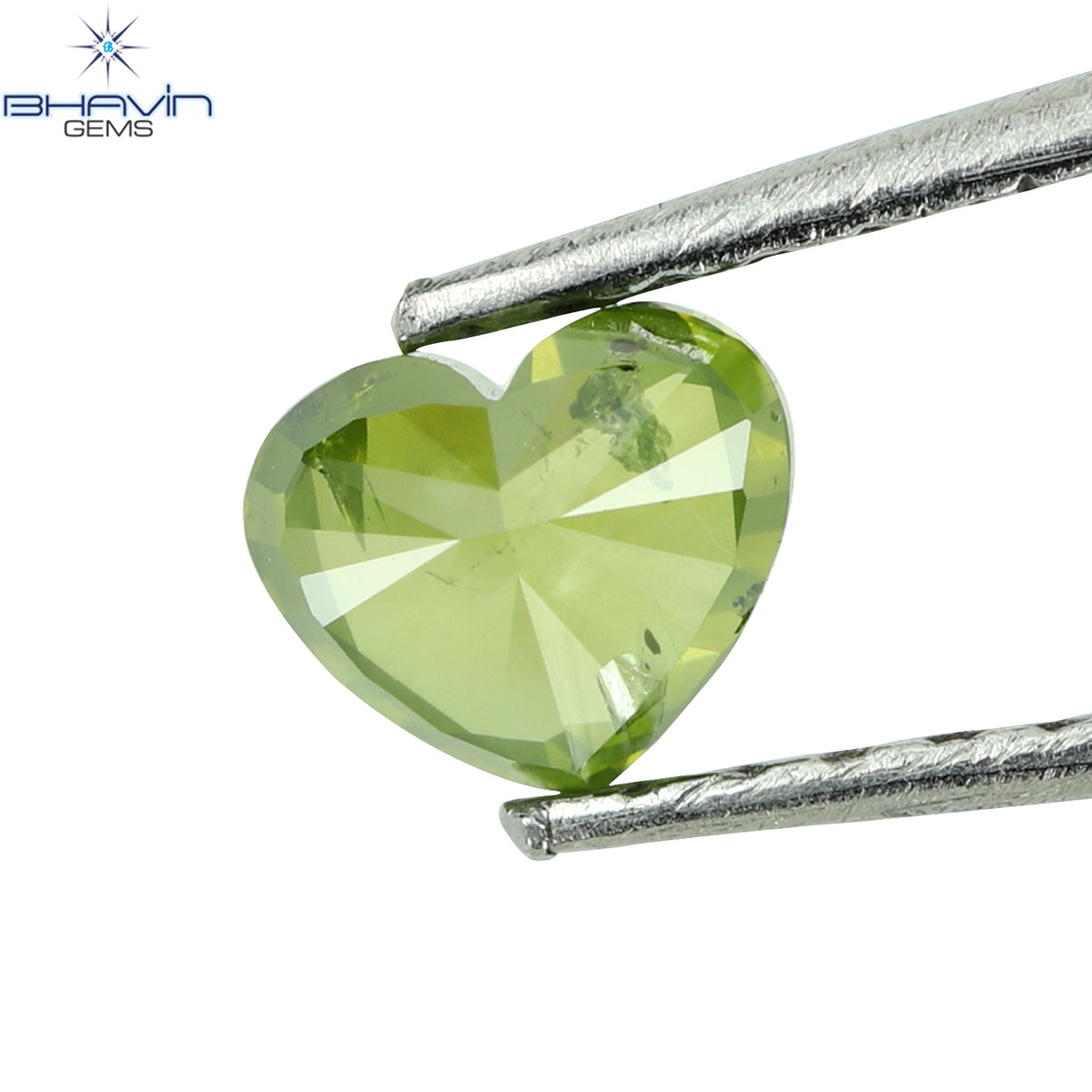 0.39 CT Natural Heart Diamond Enhanced Green Color Clarity I1 (4.70 MM)