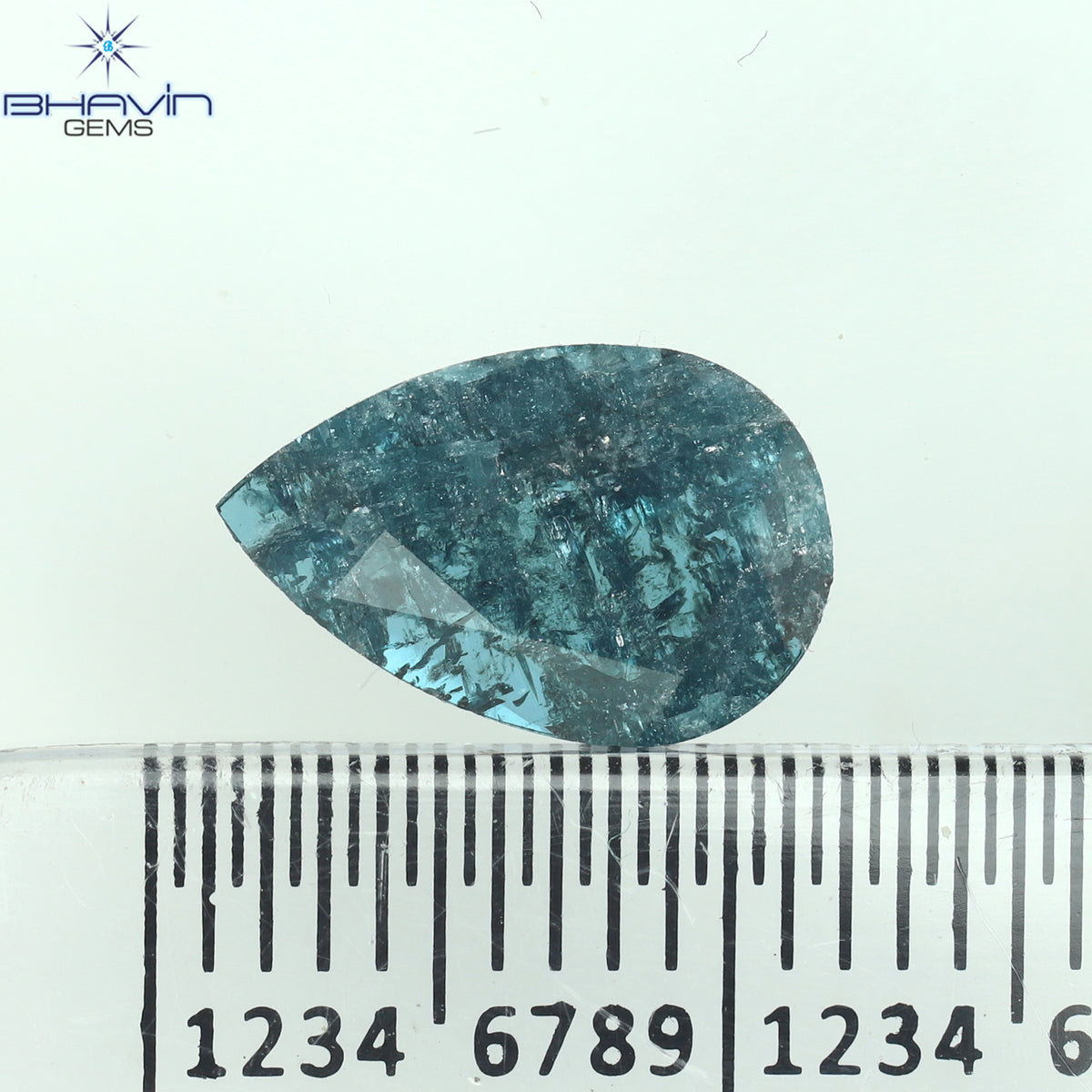 0.73 CT Natural Pear Diamond Enhanced Blue Color Clarity I3 (10.72 MM)
