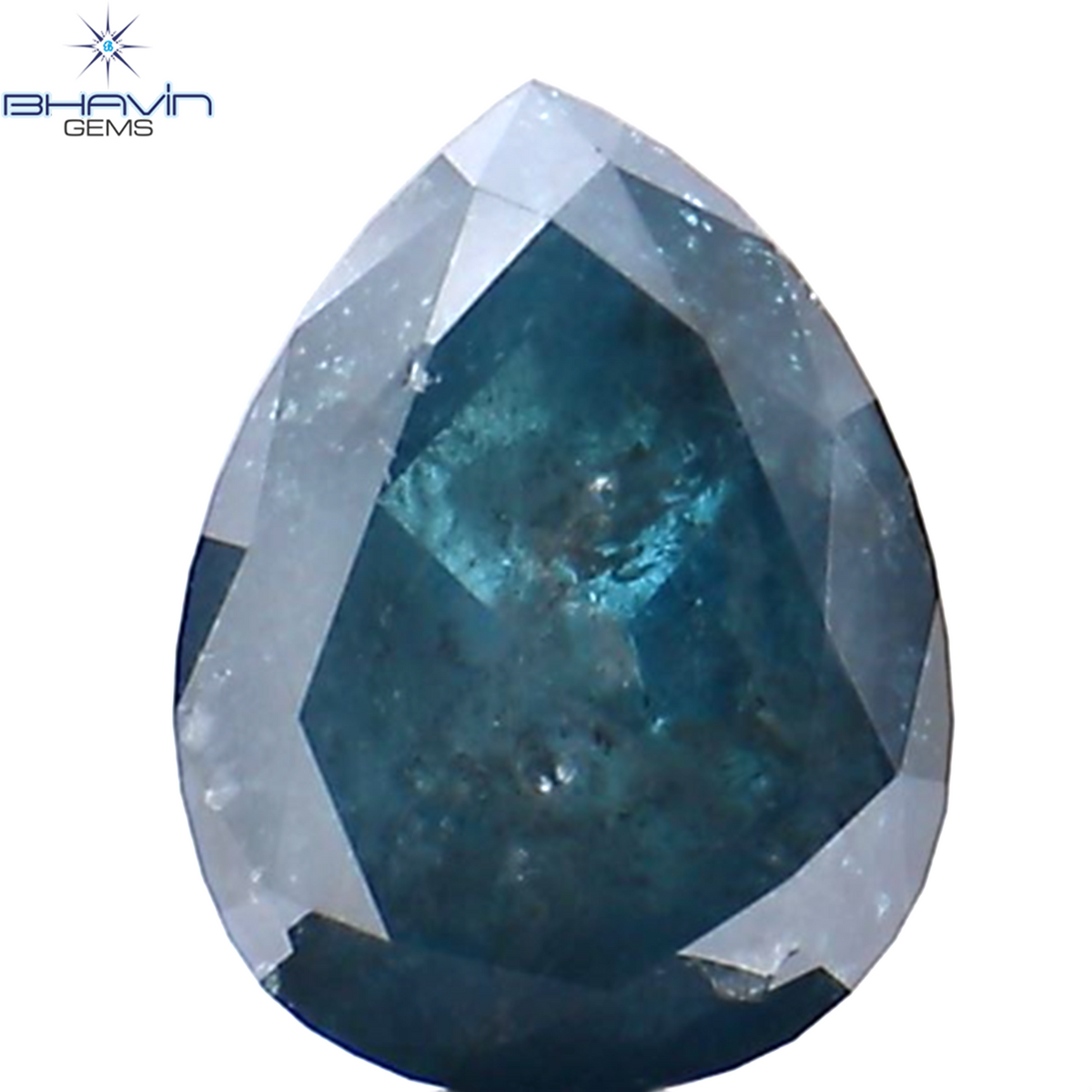 0.84 CT Natural Pear Diamond Enhanced Blue Color Clarity I3 (7.15 MM)