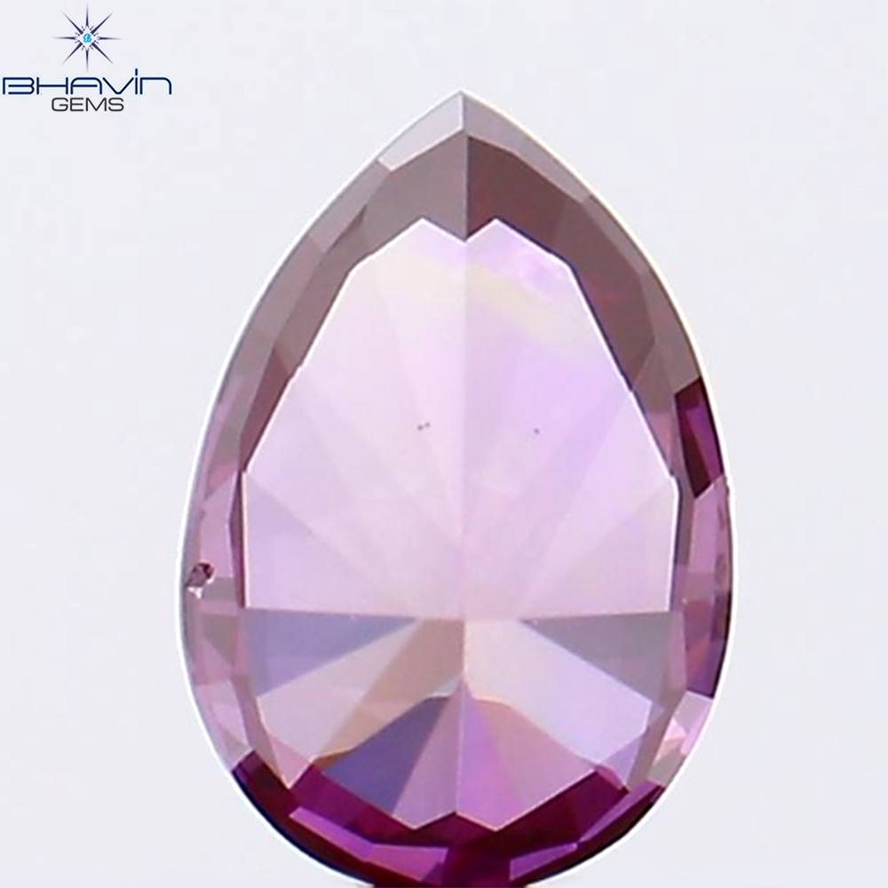 0.41 CT Natural Pear Diamond Enhanced Pink Color Clarity VS1 (5.94 MM)