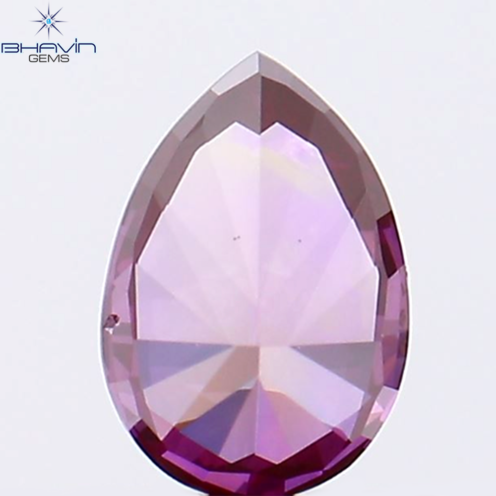 0.41 CT ペアシェイプ ナチュラル ダイヤモンド ピンク色 VS1 クラリティ (5.94 MM)