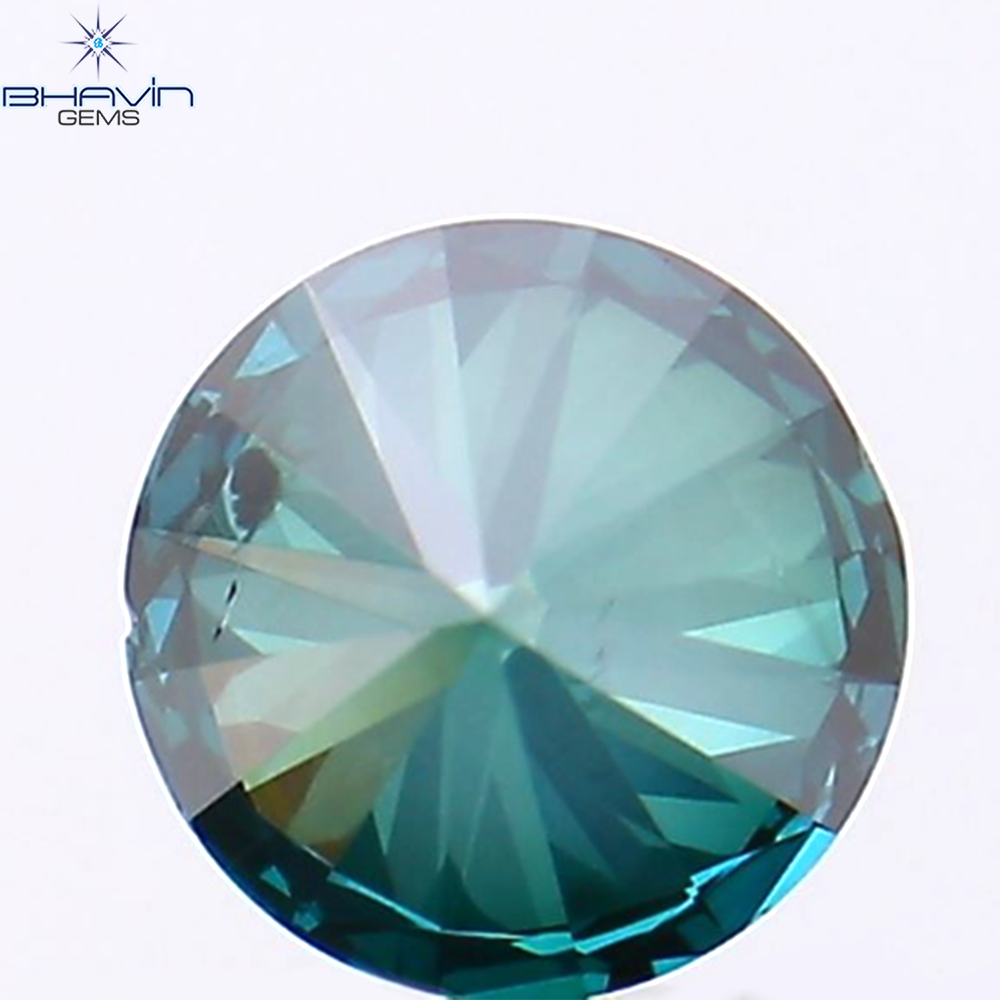 0.50 CT Natural Round Diamond Enhanced Blue Color Clarity SI1 (4.92 MM)
