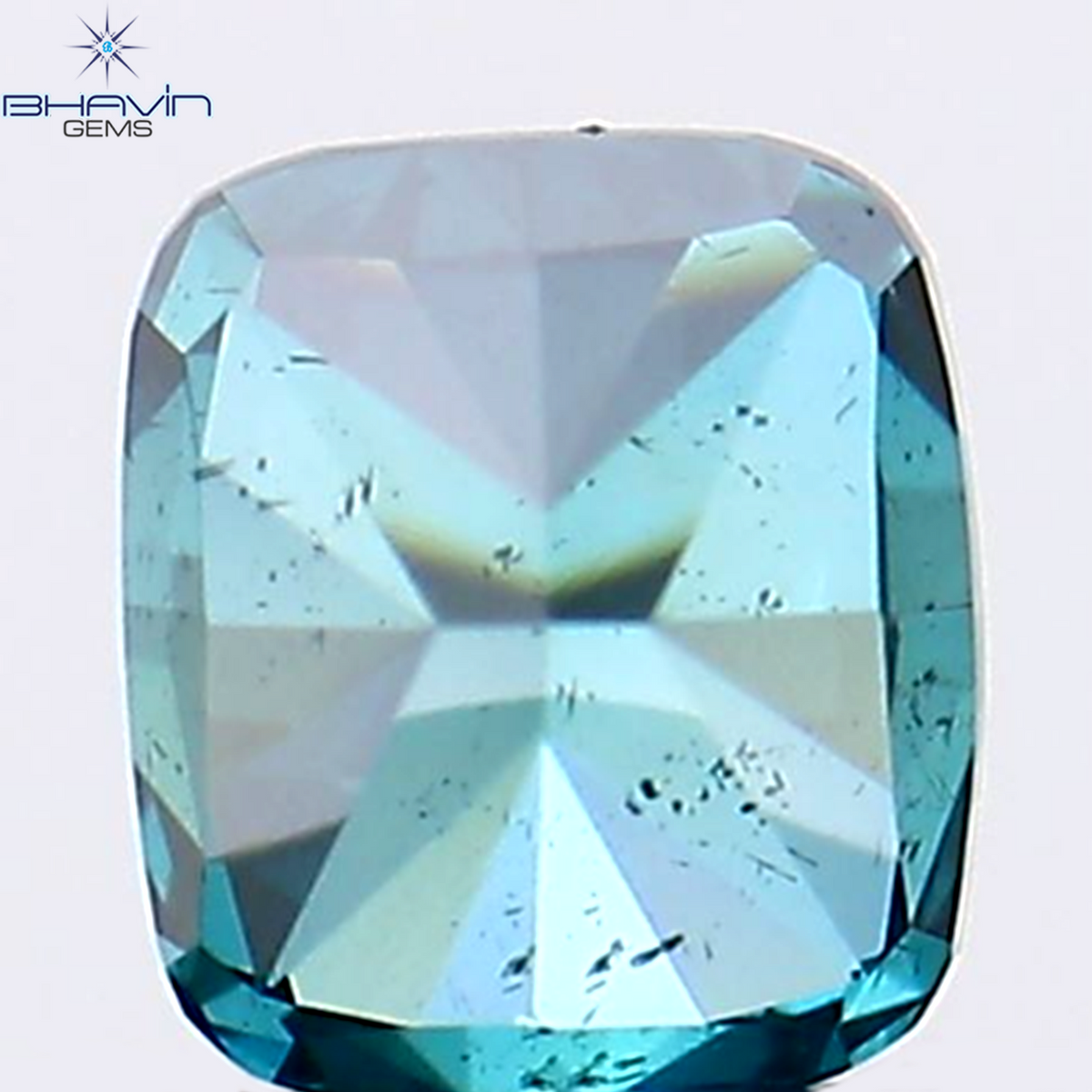 0.19 CT クッション シェイプ ナチュラル ダイヤモンド ブルー カラー SI1 クラリティ (3.38 MM)