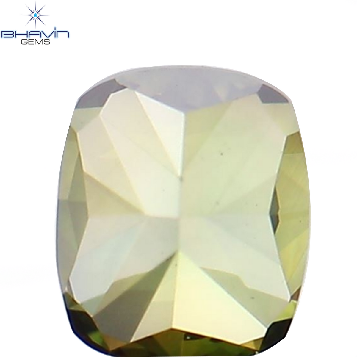 0.27 CT Natural Cushion Diamond Enhanced Green Color Clarity VS1 (3.77 MM)