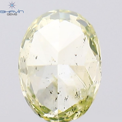 0.14 CT Oval Shape Natural Diamond Greenish Yellow Color SI2 Clarity (3.82 MM)
