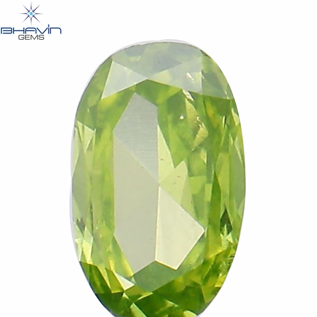 0.11 CT Natural Oval Diamond Enhanced Green Color Clarity VS2 (4.04 MM)