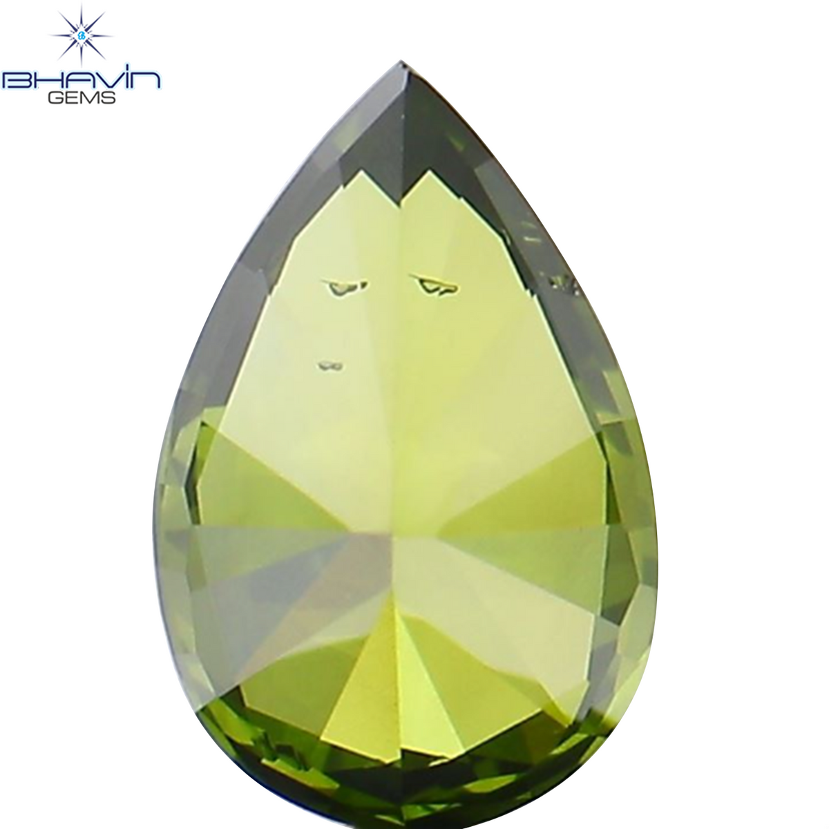 0.08 CT ペアシェイプ ナチュラル ダイヤモンド 強化グリーン カラー VS1 クラリティ (4.05 MM)