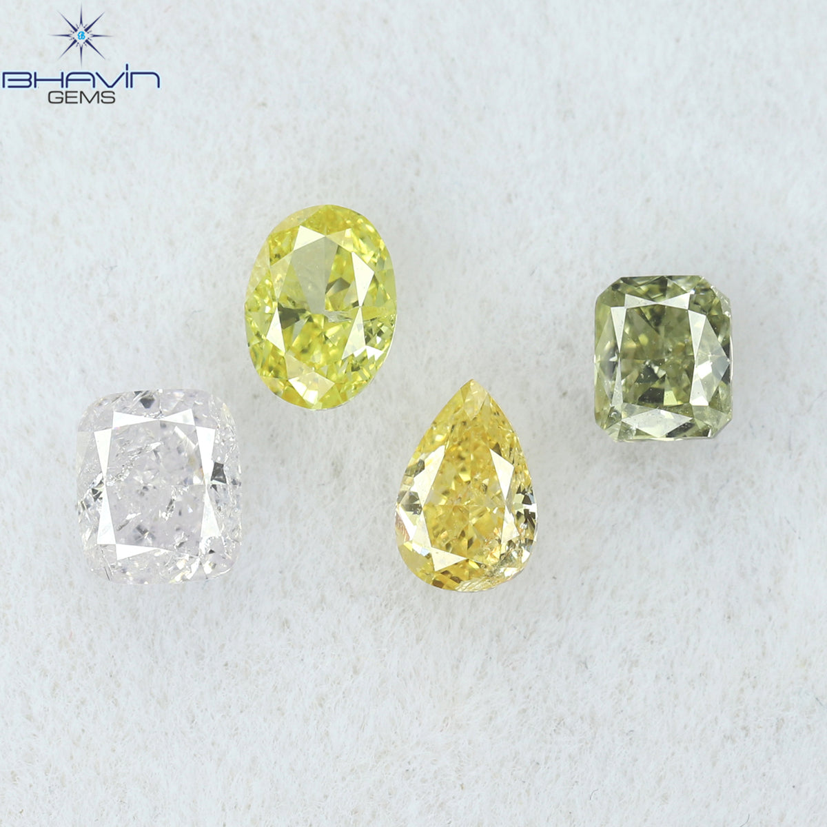 0.77 CT/4 Pcs Natural Mix Diamond Mix Fancy Color Clarity SI2 (4.20 MM)