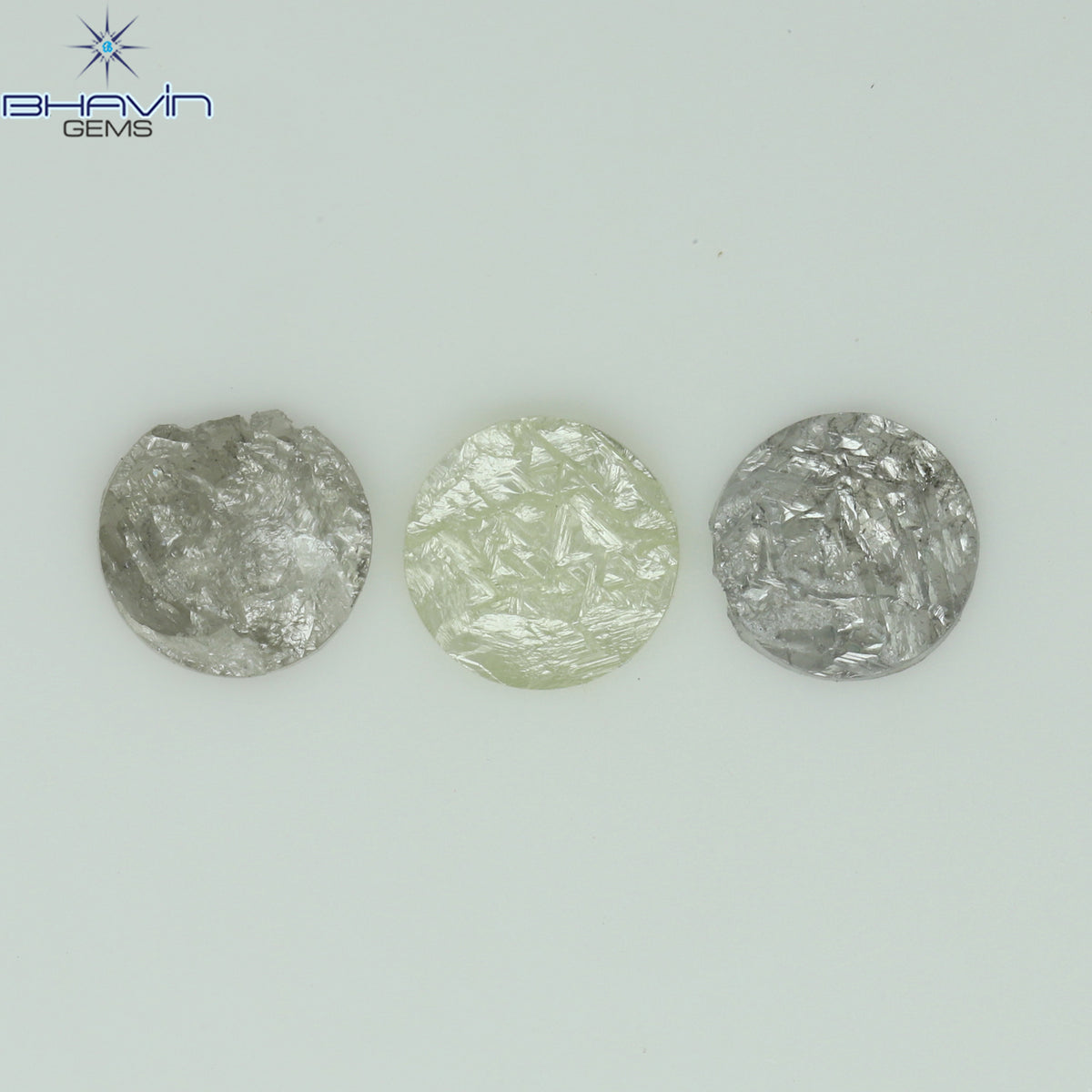 0.50 CT/3 Pcs Natural Uncut Diamond White Color Clarity I3 (4.70 MM)