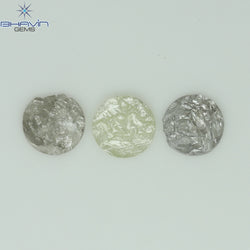 0.50 CT /3 Pcs Uncut Shape White Natural Loose Diamond I3 Clarity (4.70 MM)