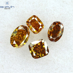 0.48 CT/4 PCS Mix Diamond Natural diamond Orange Diamond VS1 Clarity (3.82 MM)