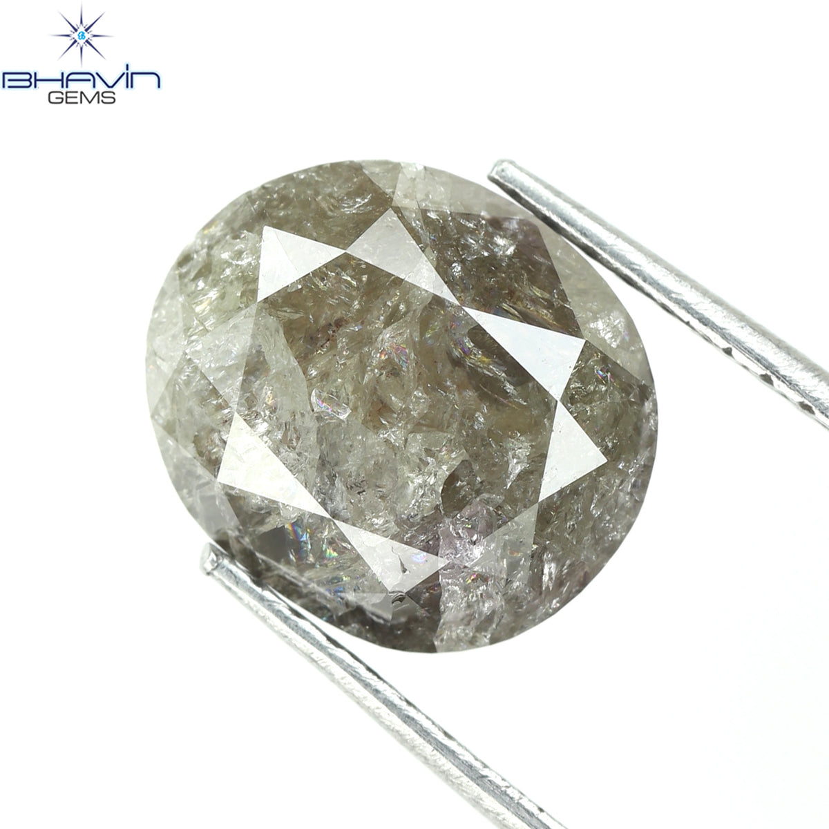 4.92 CT オーバル シェイプ ナチュラル ルース ダイヤモンド ピンク カラー I3 クラリティ (9.76 MM)