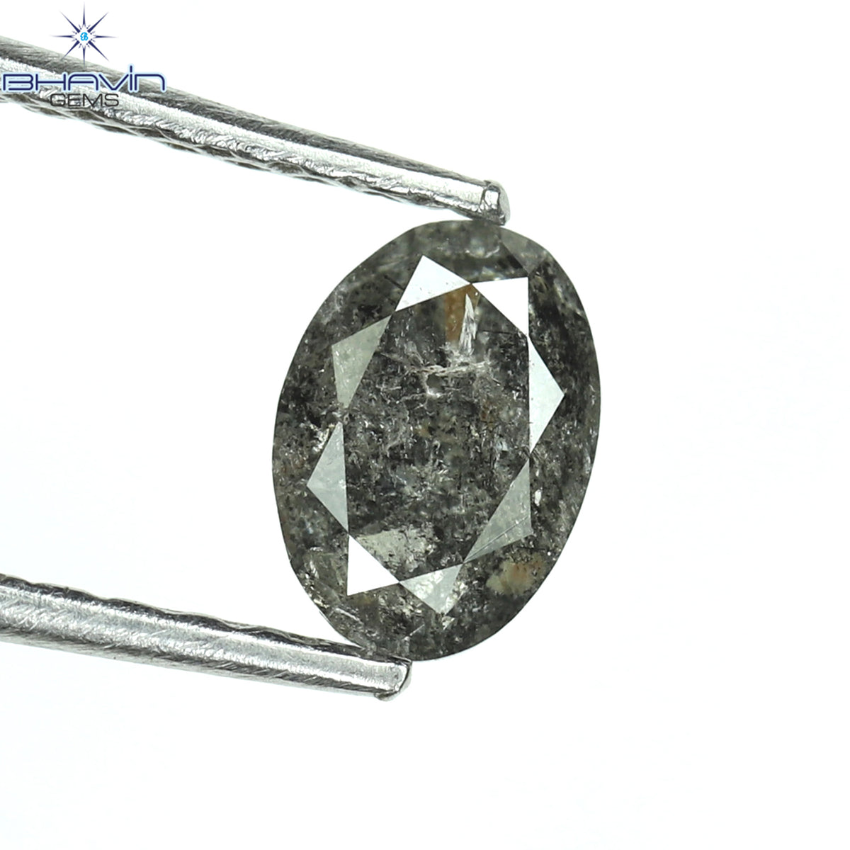 0.50 CT Natural Oval Diamond Salt And Pepper Color Clarity I3 (5.86 MM)