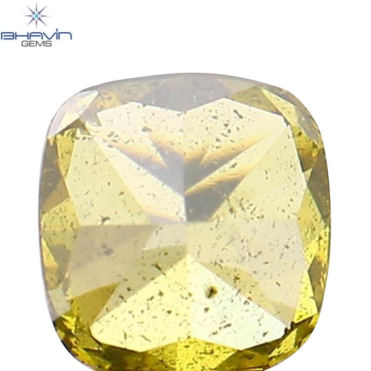 0.26 CT Natural Cushion Diamond Enhanced Yellow Color Clarity SI2 (3.79 MM)