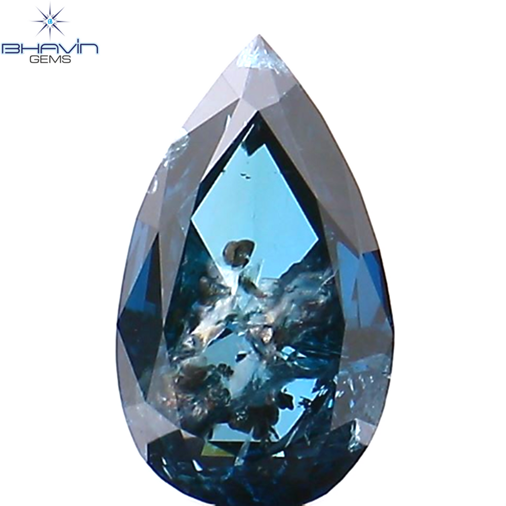 0.29 Pear Shape Natural Diamond Blue Color I3 Clarity (6.30 MM)