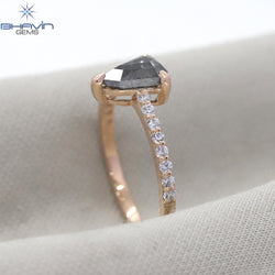Shield Diamond Salt And Pepper Diamond Natural Diamond Ring Gold Ring Engagement Ring