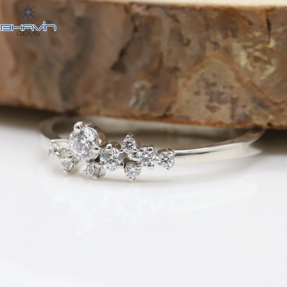 Round Diamond, White Diamond, Natural Diamond Ring, Engagement Ring