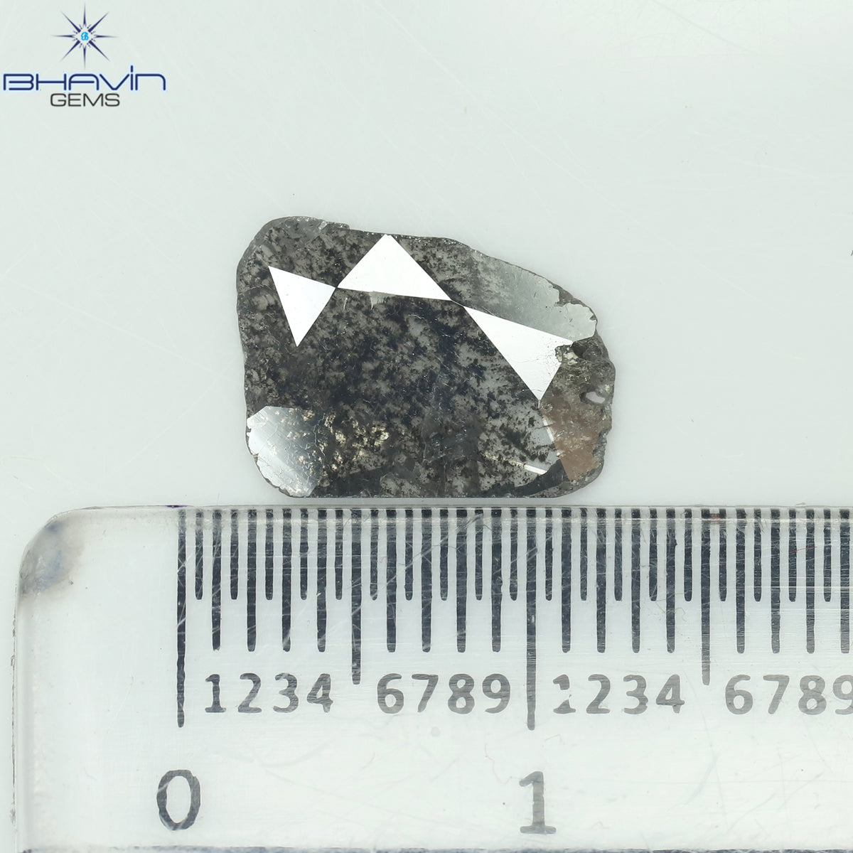 0.96 CT Slice Natural Diamond Salt And Pepper Color Clarity I3 (10.64 MM)