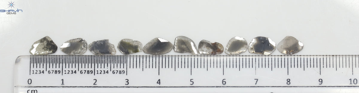 3.94 CT スライス ダイヤモンド ソルト アンド ペッパー カラー クラリティ I3 (9.64 MM)
