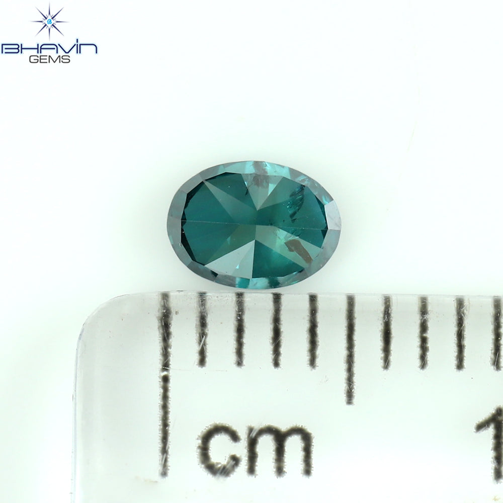 0.30 CT オーバル シェイプ ナチュラル ダイヤモンド ブルー カラー SI2 クラリティ (4.67 MM)